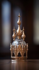 Canvas Print - A golden crown sitting on top of a table, AI