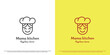 Bakery mom chef logo design illustration. Silhouette of kitchen woman apron buffet eat cooking spices food mother bread dough cake cafe culinary canteen. Modern minimalist simple icon concept.