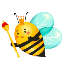 Vector Honey Bee Cute Bee Happy Spring Sticker Sheet Png.