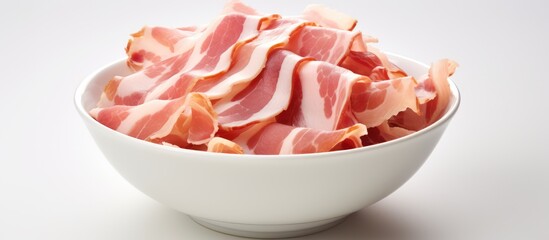 Sticker - Bowl with sliced raw bacon