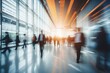 © urdialex - people moving fast in the hall of an office building in the city (long exposure photography)