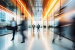 © urdialex - people moving fast in the hall of an office building in the city (long exposure photography)