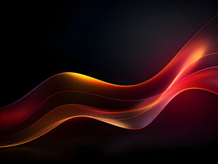 Wall Mural - dark abstract curve and wavy background with gradient and color, glowing waves in a dark background,
