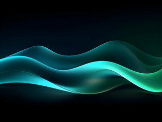 Wall Mural - dark abstract curve and wavy background with gradient and color, glowing waves in a dark background,