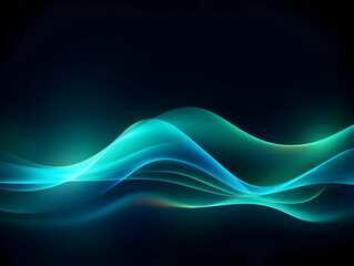 Wall Mural - dark abstract curve and wavy background with gradient and color, glowing waves in a dark background,