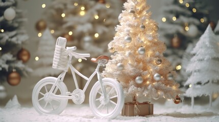 Wall Mural -  bicycle ornament on Christmas tree