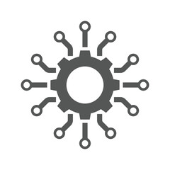 Data integration icon, framework or technology development, software or api. Thin line symbol on white background. Editable stroke. EPS 10.