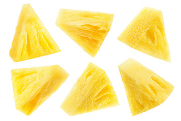 Sticker - Pineapple slice isolated on white background, full depth of field
