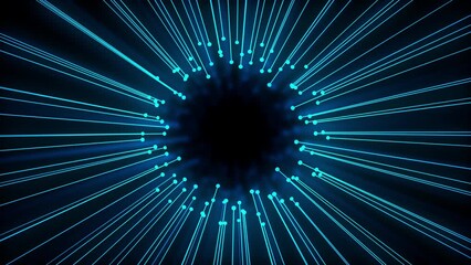 Abstract geometric animation of visualisation working of artificial intelligence program, 4K tech abstract background 