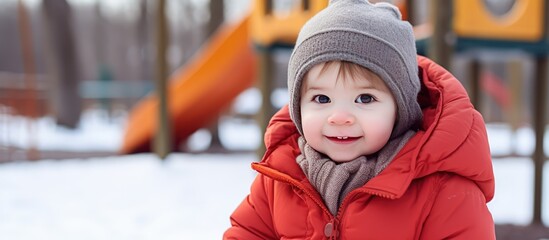 Canvas Print - Winter playground dressed in a cozy jumpsuit