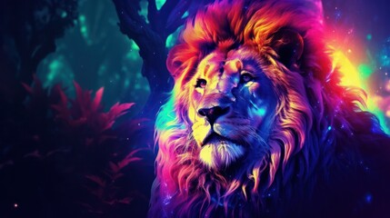  Lion with Bokeh Effect