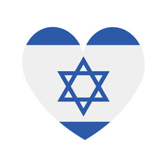 Wall Mural - Vector flat Israel flag heart isolated on white background