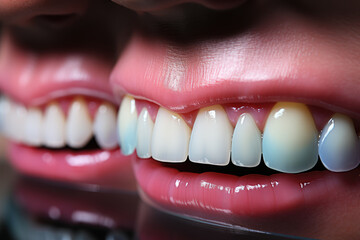 Sticker - A dentist examining a patient's teeth with a dental mirror, highlighting oral health and dental care. Generative Ai.