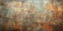 Rust Texture Background, Old Iron Sheet With Worn Paint, Rusty Metal Plate. Abstract Vintage Oxidized Steel Surface. Theme Of Industry, Grunge, Wall, Weathered Material