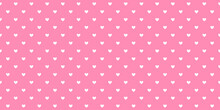 Tiny Hearts Seamless Pattern. Pink Valentines Polka Dot Repeating Background. Heart-shaped Decorative Texture For Textile, Fabric, Cover, Poster, Banner, Print, Card, Invitation. Vector Wide Wallpaper