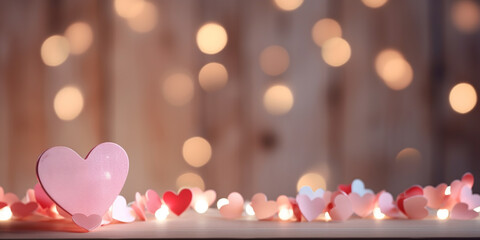 Wall Mural - Heart shapes on abstract background. Valentine's day concept