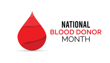 Wall Mural - Vector illustration on the theme of National Blood Donor month observed each year during January.banner, Holiday, poster, card and background design.