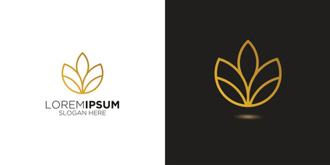 Elegant flower bud shape logo