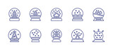 Fototapeta Big Ben - Snowball line icon set. Editable stroke. Vector illustration. Containing snowball, snow ball, snow globe.