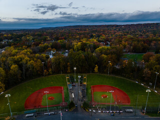 Wall Mural - Aerial Drone of Bridgewater New Jersey Sunset 