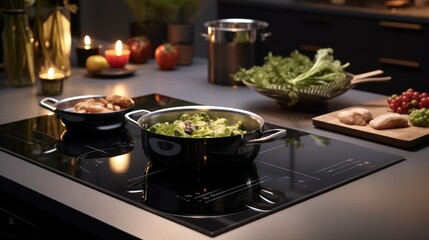 A sleek induction cooktop at the kitchen.