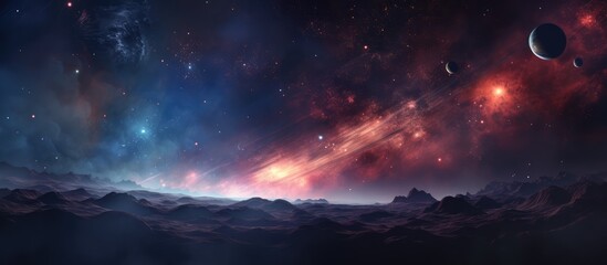 Wall Mural - AI depictions of planets for creative purposes like wallpapers paintings and story books