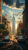 Fototapeta Londyn - new york sky scrapper iconic landmark, generative ai