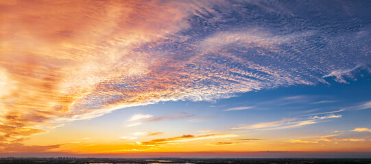 Beautiful sunset sky clouds background