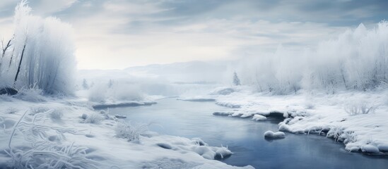 Canvas Print - Icy river scene