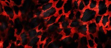 Black Animal Watercolor With Seamless Acrylic Animal Skin Pattern Red Fur In Jungle And Trendy Bronze Watercolor Design In Red Seamless Jungle