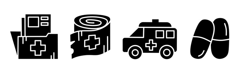 Wall Mural - Medical icon vector. Black color icon illustration design. Stock vector.