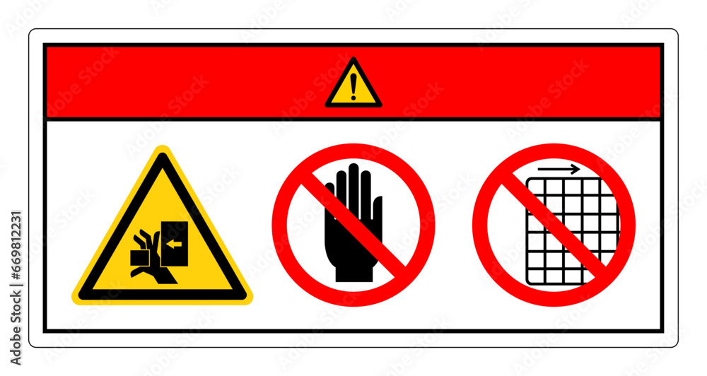 Danger Hand Crush Force From Left Do Not Touch and Do Not Remove Guard ...