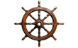 Stunning Brown Wooden ship wheel Isolated on Transparent Background PNG.