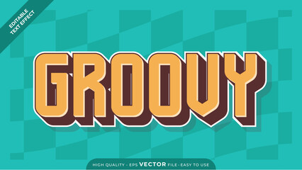 Wall Mural - Editable Vintage Text Effect - Retro old school cartoon text in groovy style