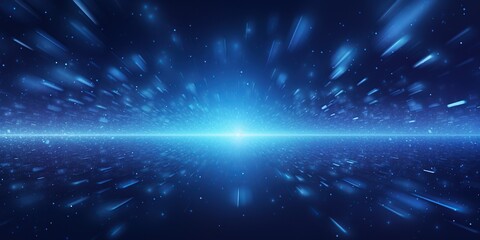 Wall Mural - Digital Universe in Cosmic Blues: An abstract digital interpretation of the universe in cosmic shades of blue, with a clear area at the bottom for promotional conten , abstract wallpaper background