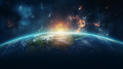 A new world in the future viewed from space