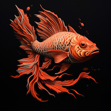 Ai Generated Amazing Art Red And Yellow Fish