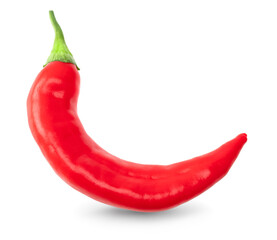 Wall Mural - red hot chili pepper isolated on white background. macro. clipping path