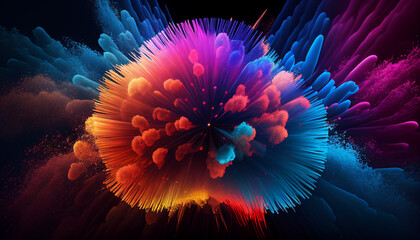 Wall Mural - Multicolored abstract fireworks background