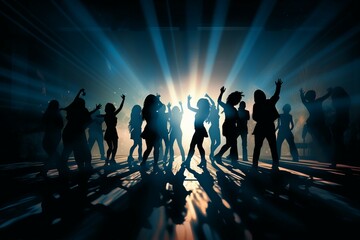 A group of people dancing at a party