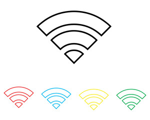 Wi Fi icon vector. Wireless icon sign symbol in trendy flat style. Set elements in colored icons. Wifi vector icon illustration isolated on white background