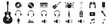 musical instruments line icons collection vector