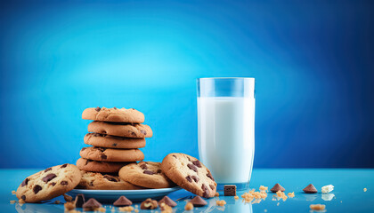 Milk and oatmeal biscuits, christmas and new year concept