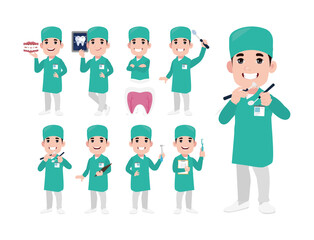 Wall Mural - Dentist character and dental care concept