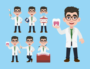 Wall Mural - Dentist character and dental care concept