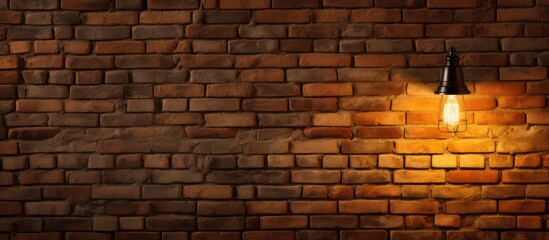 Lamp on brick wall background