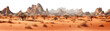 canvas print picture - Desert with barren sands and rugged terrain, cut out