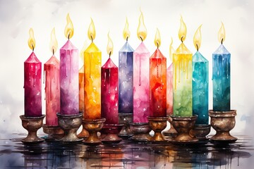 Canvas Print - candles in a church