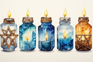 Sticker - candles in a bottle