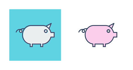 Sticker - piggy Vector Icon